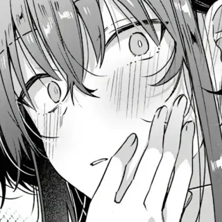 🎤 anime, manga, girl, blush, expression, cute whatsapp sticker