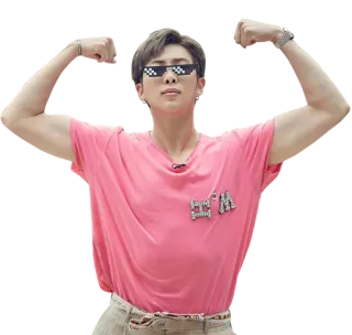 💪 RM RM, BTS, Kpop, Musik, Sonnenbrille, Meme telegram sticker