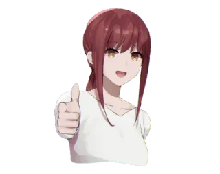 💥 anime, woman, thumbs up, cartoon, sticker telegram sticker