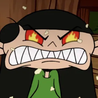 😠 cartoon, angry, grimace, character, girl, anime telegram sticker