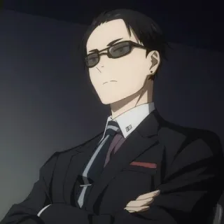 💰 Daisuke Kambe The Millionaire Detective Balance: Unlimited Anime, Detektiv, Brille, Anzug, Charakter, Millionär telegram sticker