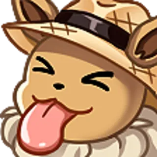 😝 Eevee Pokemon eevee, pokemon, animal, lindo, lengua, sombrero telegram sticker