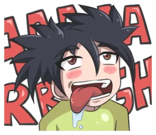 😋 AAAAA Cartoon, Anime, Drôle, Épuisé, Fatigué, Aaa, Expression telegram sticker
