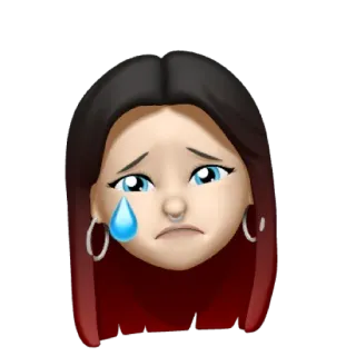 🐕‍🦺 płacz, smutny, emoji, twarz, łzy, kreskówka telegram sticker