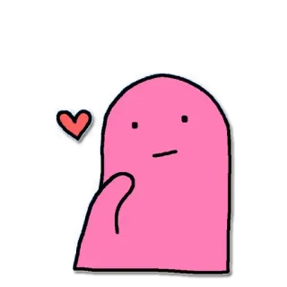 ❤ ブロブ, ピンク, ハート, 漫画, 可愛い, 愛, イラスト telegram sticker