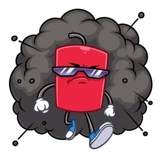 😎 dinamit, ledakan, kartun, TNT, bahaya, keren, bahan peledak telegram sticker