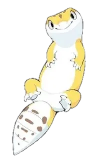 🙃 Eidechse, Gecko, Tier, Reptil, Gelb, Gepunktet telegram sticker