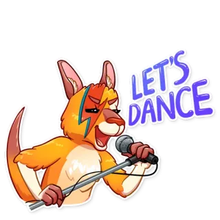👩 LET'S DANCE kanguru, tari, petir, mikrofon, musik, menyanyi whatsapp sticker