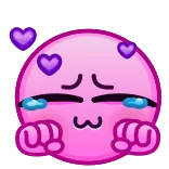 🥰 emoji, crying, happy, face, pink, cute telegram sticker