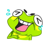 😂 rana, ridere, felice, cartone animato, emoji, adesivo telegram sticker