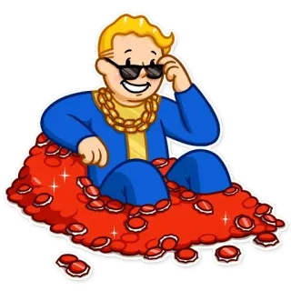 😎 Vault Boy Fallout Vault Boy, Fallout, Videospiel, Flaschen, Kronkorken, Gold telegram sticker