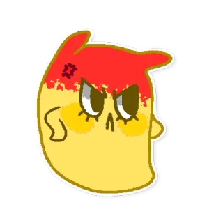 😠 злой, мультик, красный, желтый, наклейка, персонаж telegram sticker