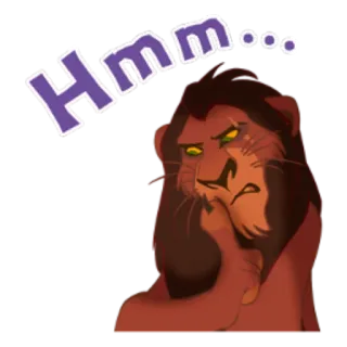 🤔 Scar The Lion King Hmm... Scar, The Lion King, Disney, Thinking, Hmm, Villain, Animated, Lion telegram sticker