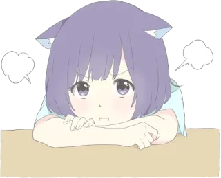 😐 Anime, Katmeisje, Schattig, Boos, Geërgerd, Kawaii telegram sticker
