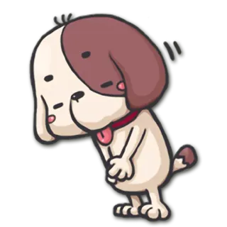 😔 pies, kreskówka, smutny, zwierzę, słodki telegram sticker