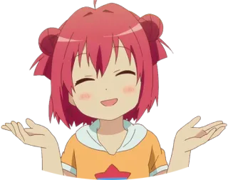 🤗 Anime, Ragazza, Alzata di spalle, Cartone animato, Personaggio, Carino telegram sticker