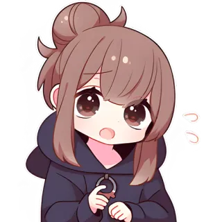 😯 Anime, Chibi, Kawaii, Schattig, Meisje, Sticker, Cartoon telegram sticker