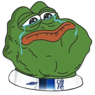 😭 Pepe the Frog 페페, 개구리, 밈, 울음, 슬픔, 첼시 FC telegram sticker