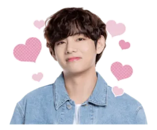 🥰 V kpop, idole, coeurs, célébrité, chanteur, mignon telegram sticker