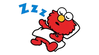 😴 Elmo Sesame Street ZZZ เอลโม, เซซามีสตรีท, นอนหลับ, zzz, การ์ตูน telegram sticker