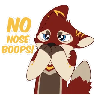 ❌ NO NOSE BOOPS! furry, animal, dibujo animado, zorro, boop, lindo, pegatina telegram sticker