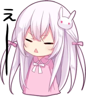 🦄 え Garota anime, Chibi, Fofo, Coelho, Sonolento, Japonês telegram sticker