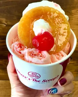 🍨 Where's The Scoop? Eis, Dessert, Essen, Süß, Rolled Ice Cream, Ananas, Kirsche whatsapp sticker