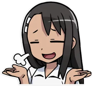🤷‍♀️ anime, ragazza, arrogante, scrollata di spalle, non lo so telegram sticker