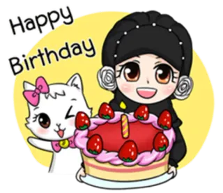 🎂 Happy Birthday urodziny, kot, ciasto, szczęśliwy, świętowanie telegram sticker