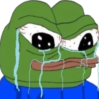 😭 Pepe the Frog ペペ, カエル, ミーム, 悲しい, 泣く telegram sticker