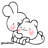 👅 fofo, coelho, urso, desenho animado, kawaii, animais telegram sticker