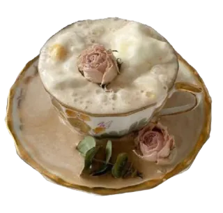 🫖 coffee, tea, rose, flowers, cup, drink, floral, vintage telegram sticker