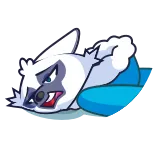 😴 loup, en colère, animal, dessin animé, neige, hiver telegram sticker