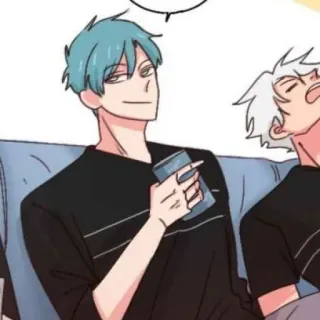 ❤️‍🔥 การ์ตูน, อนิเมะ, นั่ง, ผู้ชาย, ตัวละคร, ศิลปะ telegram sticker