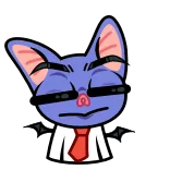 🤩 蝙蝠, 卡通, 动物, 西装, 领带, 可爱 telegram sticker