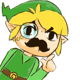 ☝️ Link Link, Legend of Zelda, Cartone animato, Videogioco, Personaggio telegram sticker
