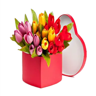 ❤ цветы, тюльпаны, букет, сердце, подарок, любовь, весна telegram sticker