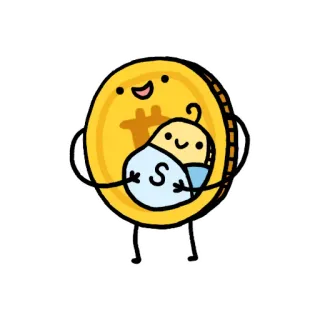 👶 S moeda, criptomoeda, bebê, moeda digital, desenho animado telegram sticker