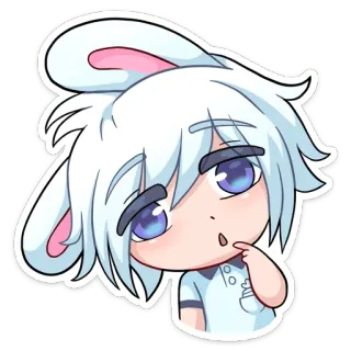 🥺 lapin, mignon, chibi, dessin animé, animé, manga telegram sticker