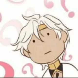 ⛲️ bingung, anime, tanda tanya, rambut putih, ekspresi, kartun telegram sticker