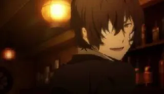🖤 Dazai Osamu Bungou Stray Dogs Anime, Bungou Stray Dogs, Dazai Osamu, Postać, Uśmieszek, Portret telegram sticker