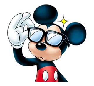😎 Mickey Mouse cartone animato, topo, occhiali, personaggio, disney telegram sticker