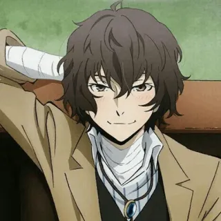 🎐 Osamu Dazai Bungo Stray Dogs anime, Dazai, Bungo Stray Dogs, character, smug, fanart telegram sticker