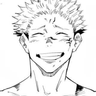 😀 Yuji Itadori Jujutsu Kaisen Anime, Manga, Postać, Uśmiechnięty, Jujutsu Kaisen, Yuji Itadori telegram sticker