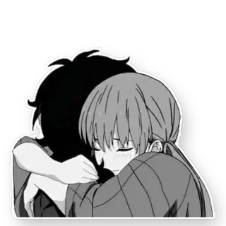 🤗 ハグ, アニメ, 抱擁, 友情, 愛, 癒し telegram sticker