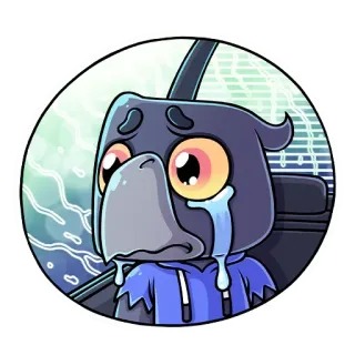 😭 Vogel, weinend, traurig, Cartoon, Emoticon telegram sticker