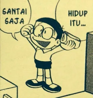 🤣 Nobita Nobi Doraemon SANTAI SAJA HIDUP ITU... Doraemon, Nobita, anime, manga, cartoon, happy, relaxed whatsapp sticker