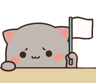🏳 Katze, weiße Flagge, Aufgabe, Frieden, traurig, süß telegram sticker