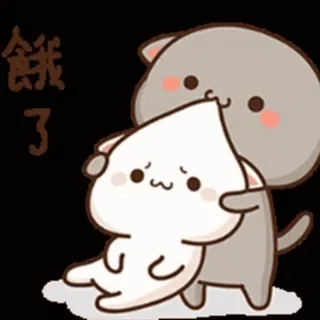 🎈 餓了 kat, schattig, kawaii, hongerig, cartoon, dier, geanimeerd whatsapp sticker