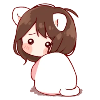 💞 Anime, Lindo, Oso, Chica, Kawaii whatsapp sticker